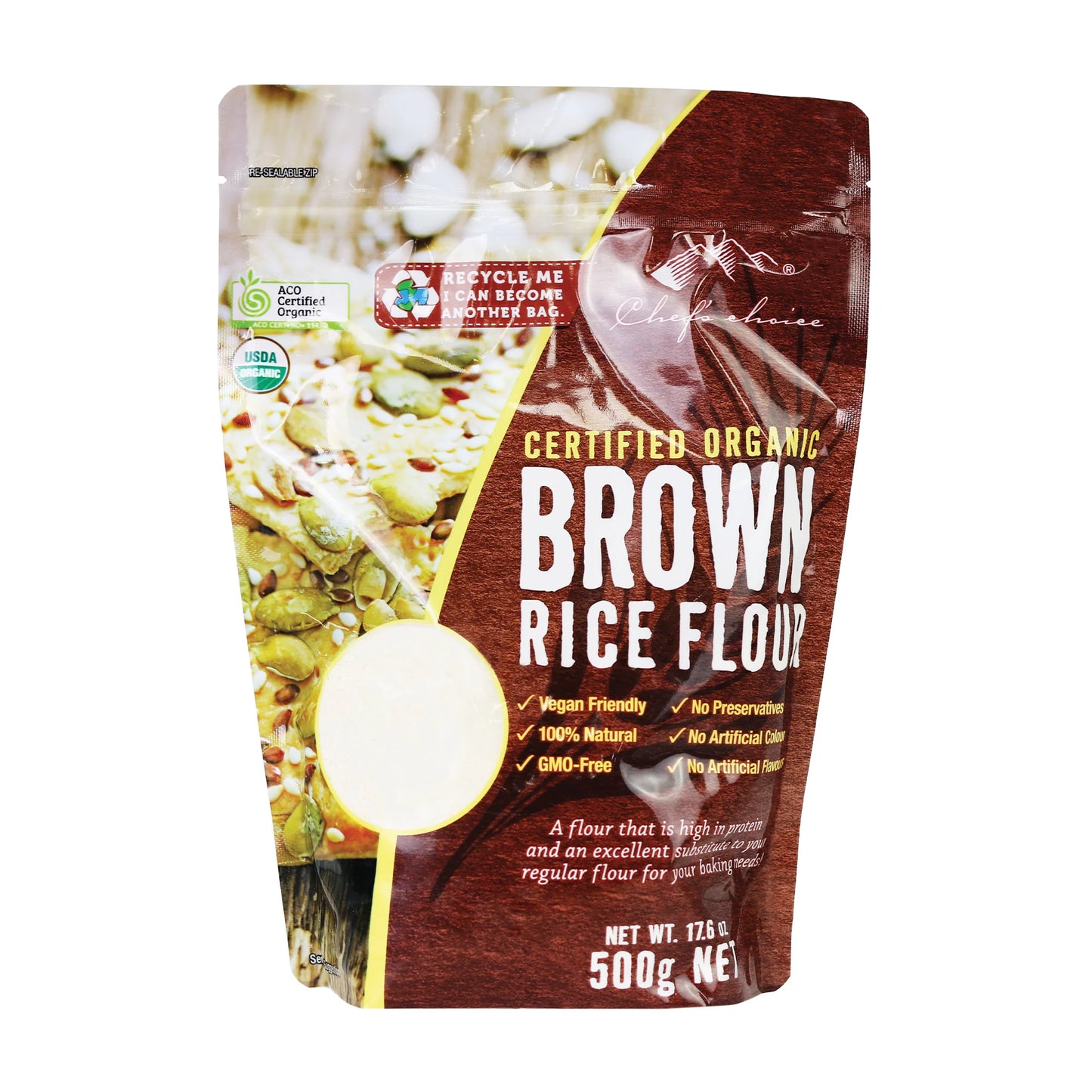 Chef's Choice Organic Brown Rice Flour 500g