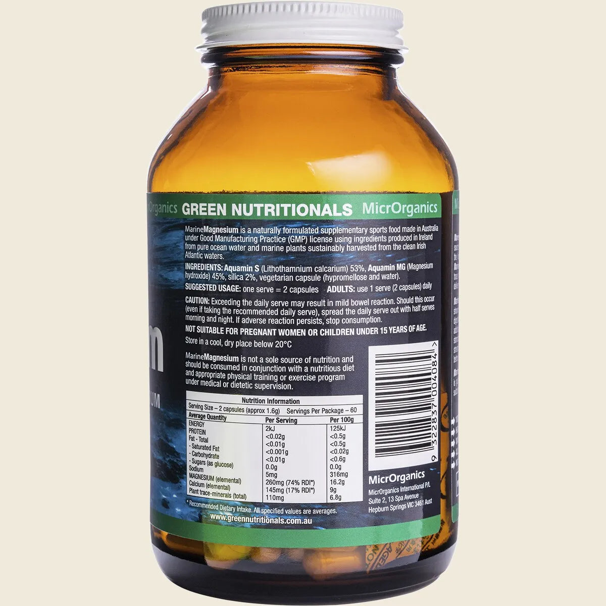 Green Nutritionals Marine Magnesium 260mg 120 Caps