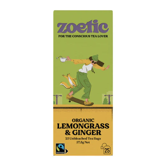 Zoetic Organic Lemongrass & Ginger Bags 25 37.5g