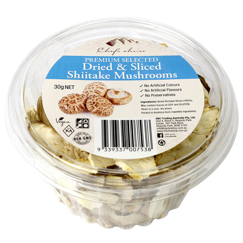 Chef's Choice Shiitake Mushrooms Sliced 30g