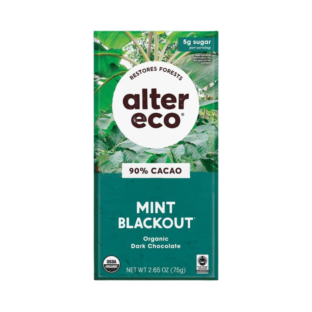 Alter Eco 90% Cacao Mint Blackout Chocolate 75g