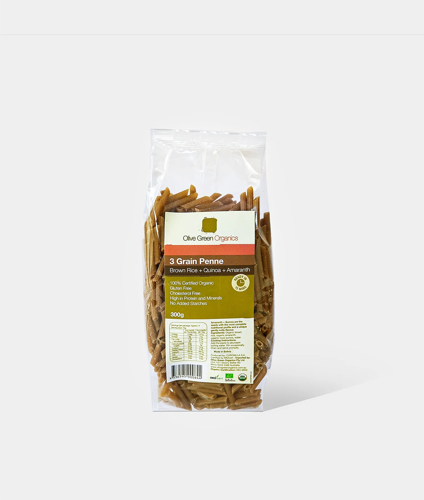 Olive Green Organics 3 Grain Penne 300g