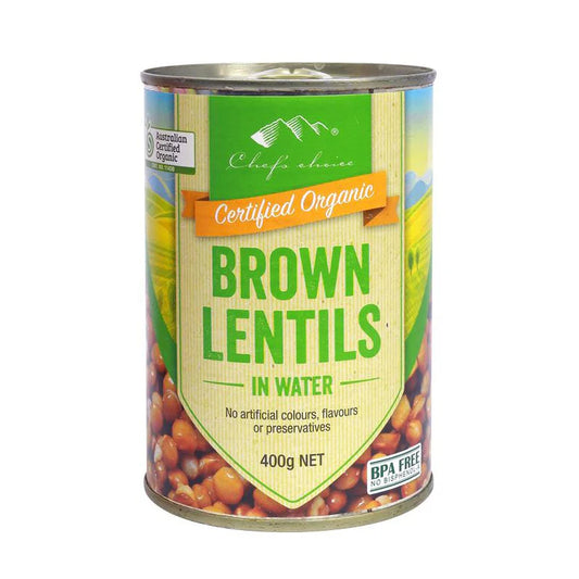 Chef's Choice Organic Brown Lentils in Water 400g