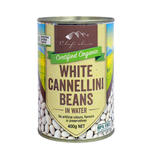 Chef's Choice Organic White Cannellini Beans In Water 400g