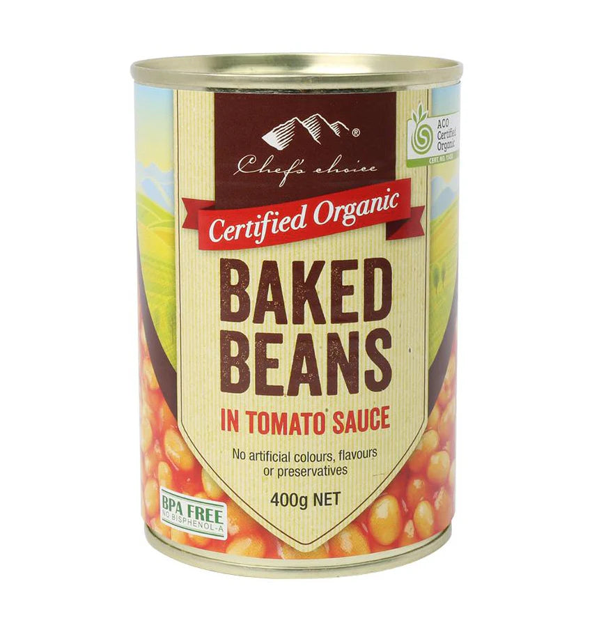 Chef's Choice Organic Baked Beans in Tomato Sauce 400g