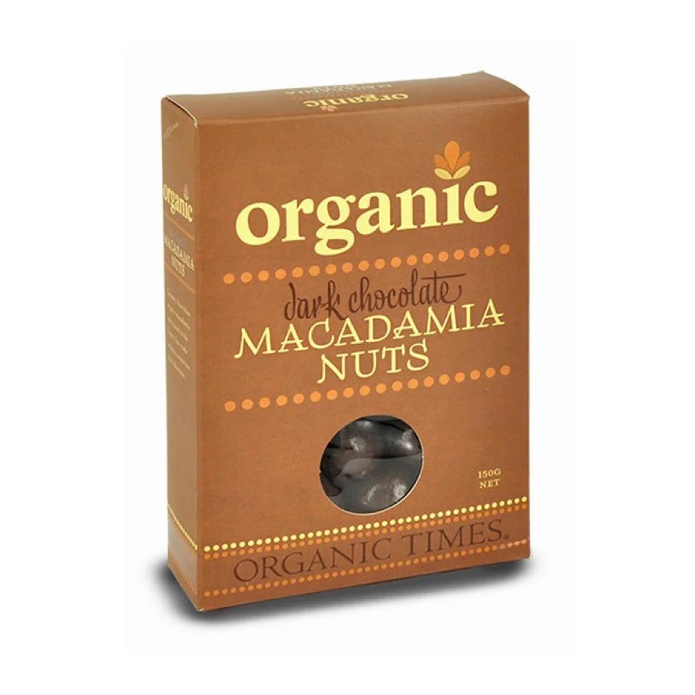 Organic Times Organic Dark Chococolate Macadamias 150g