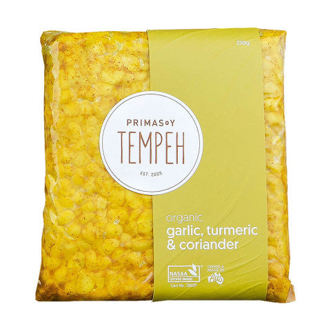 Primasoy Organic Tempeh Garlic, Tumeric & Coriander 250g