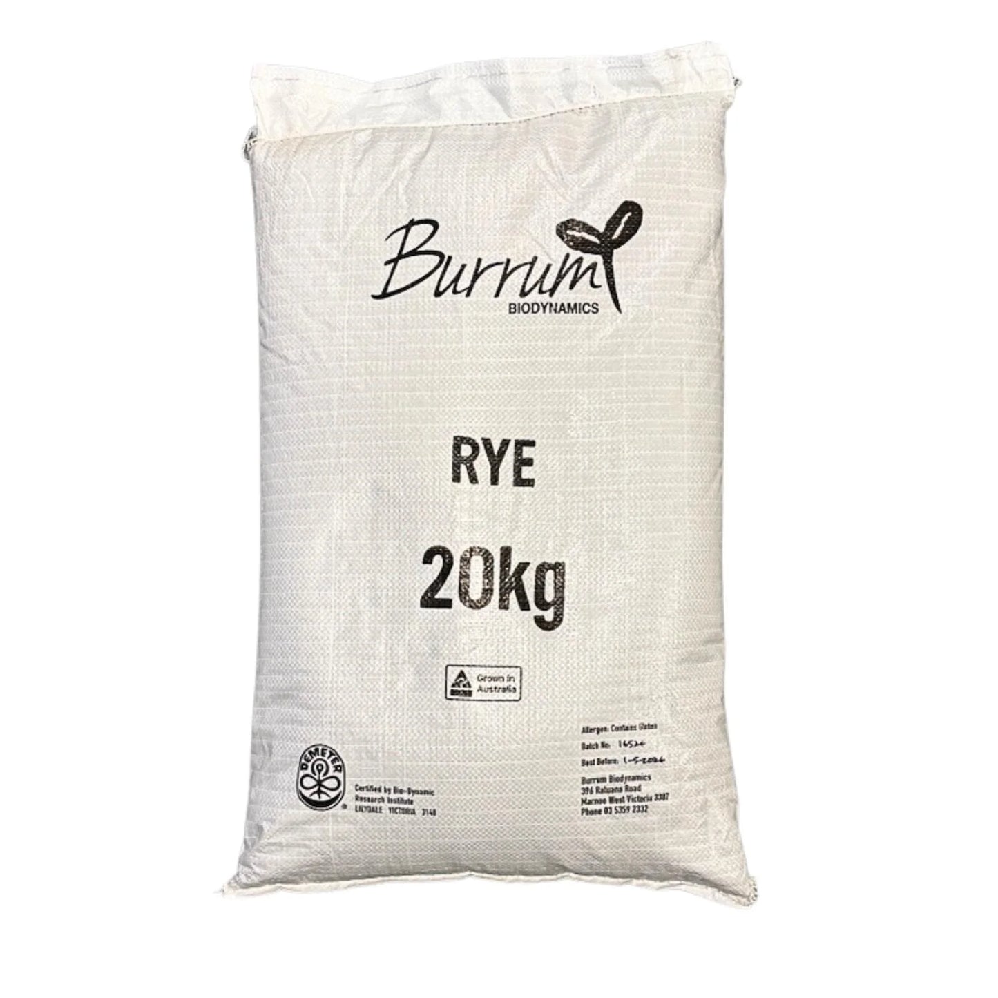 Burrum Biodynamics Biodynamic Rye Grain 20kg