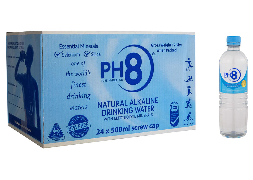 PH8 Natural Alkaline Water 24 x 500ml Box