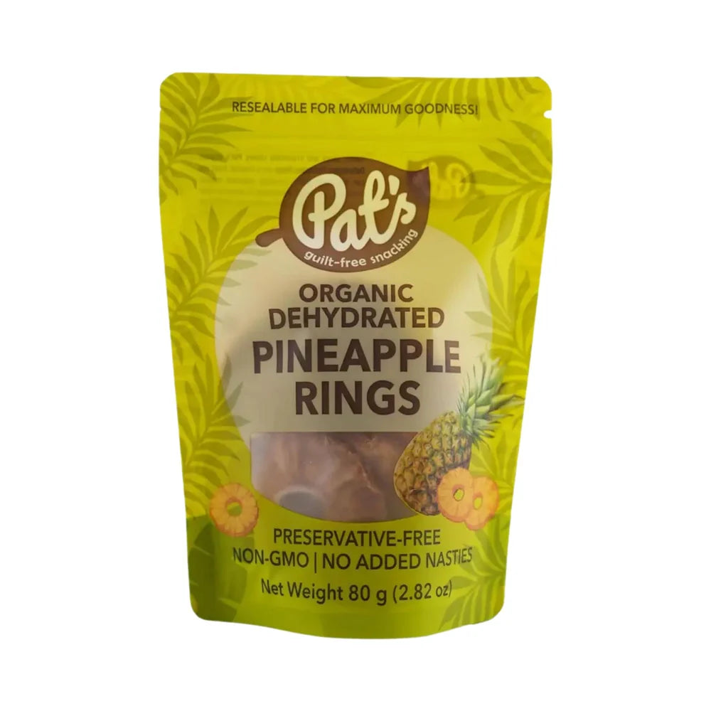 Pat's Organic Pineapple Rings 80g