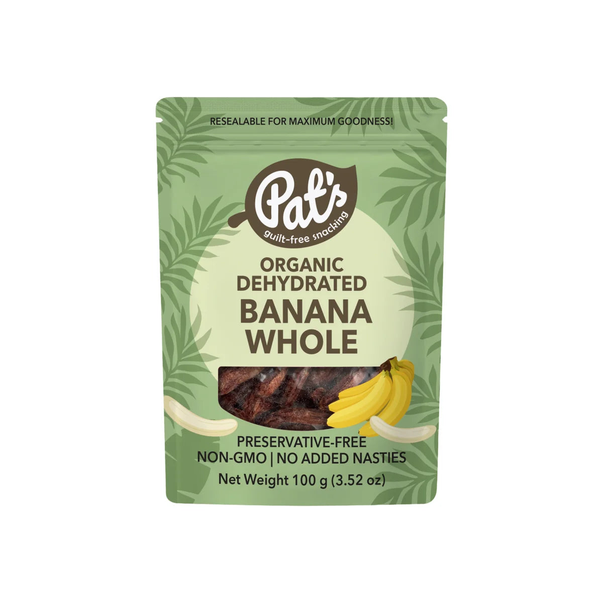 Pat's Organic Whole Bananas 100g