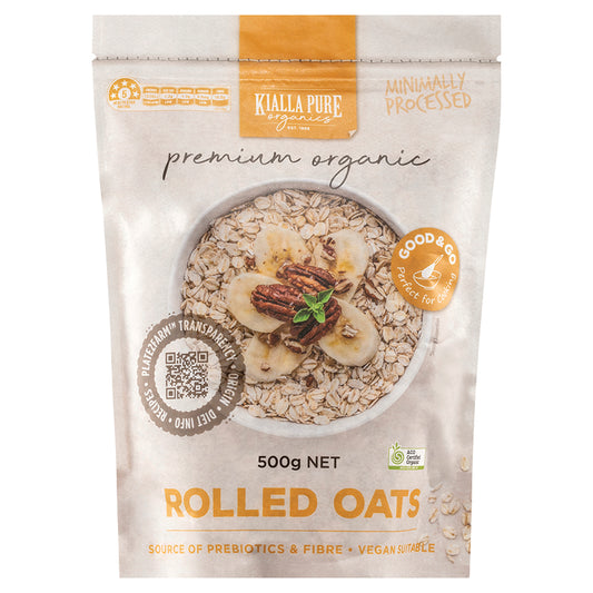 Kialla Pure Organic Rolled Oats 500g