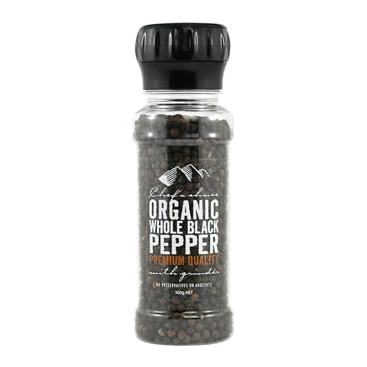 Chef's Choice Organic Whole Black Pepper Grinder 100g