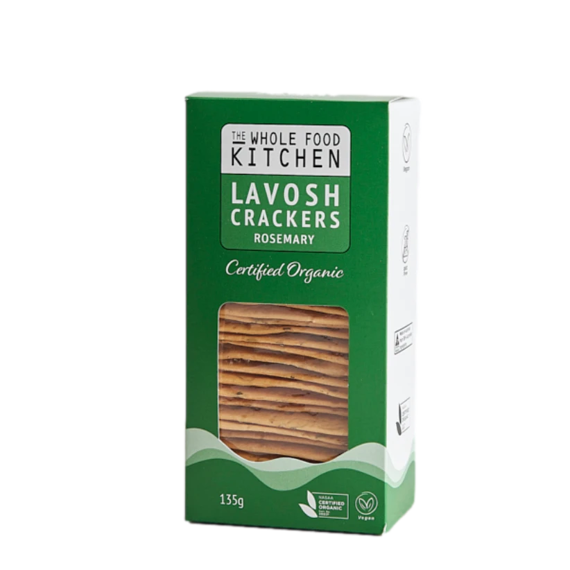 The Wholefood Kitchen Organic Lavosh Crackers Rosemary 135g