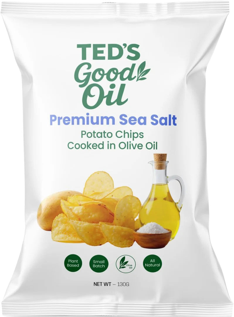 Ted's Good Oil Olive Oil Potato Chips Sea Salt 130g