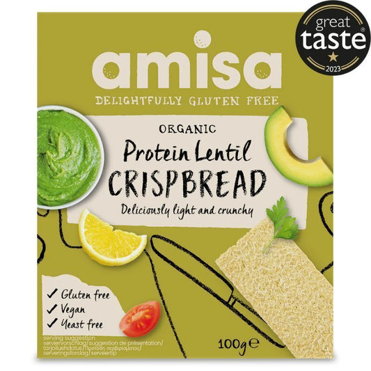 Amisa Organic Protein Lentil Garden Crispbread 100g