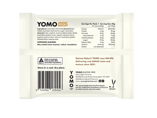 Yomo Gluten Free Anzac Biscuit 40g
