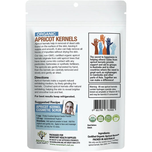 Apricare Organic Raw Apricot Kernels 500g