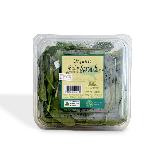 Spinach Baby Certified Organic 120g (Per Punnet)