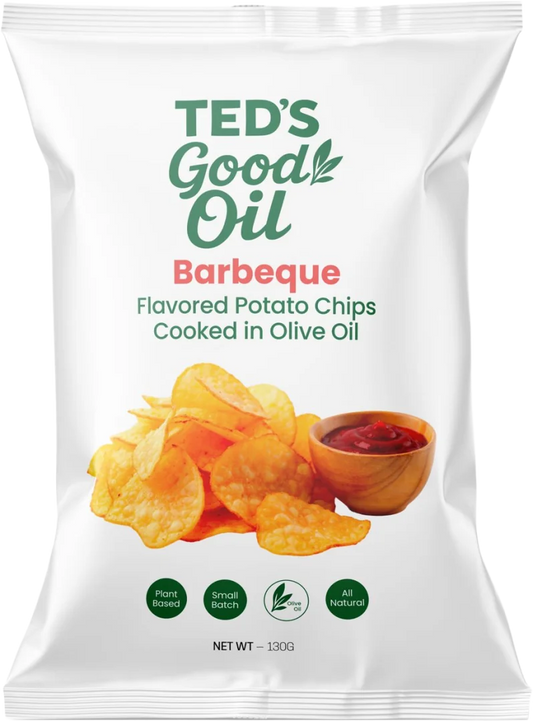 Ted's Good Oil Olive Oil Potato Chips BBQ 130g