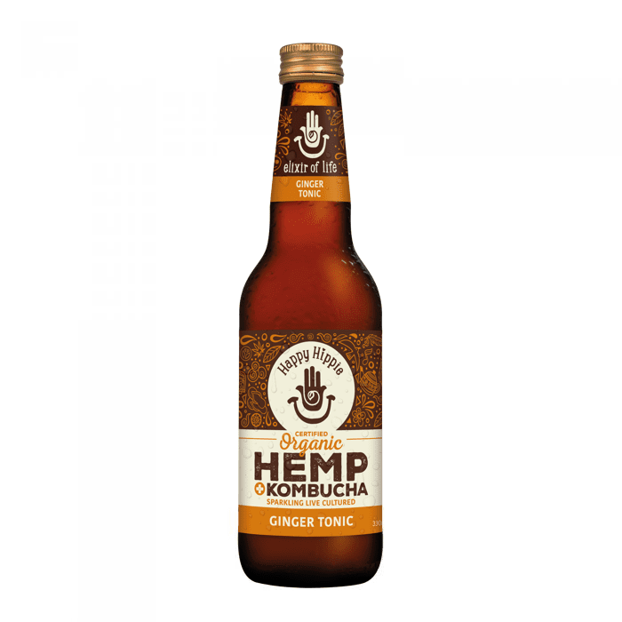 Happy Hippie Organic Hemp Ginger Tonic Kombucha 330ml