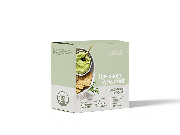 Loka Low Carb Rosemary & Sea Salt Crackers 120g