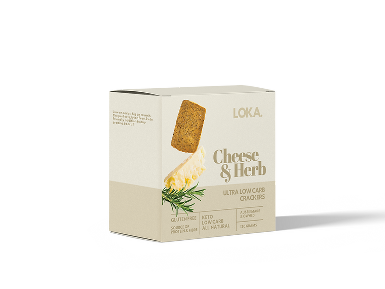 Loka Low Carb Cheese & Herb Crackers 120g