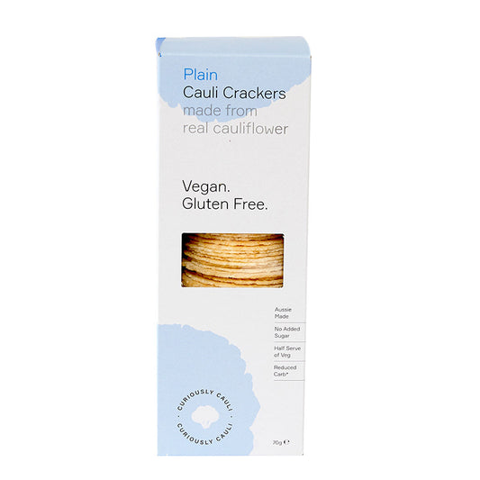 Curiously Cauli Crackers Plain 70g