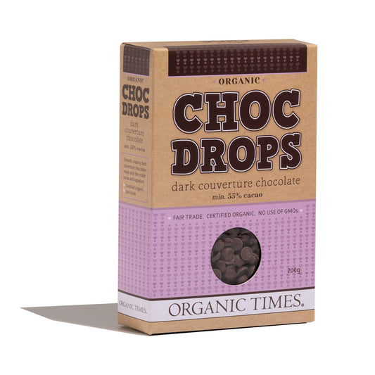 Organic Times Choc Drops Dark Chocolate Couverture Drops 200g