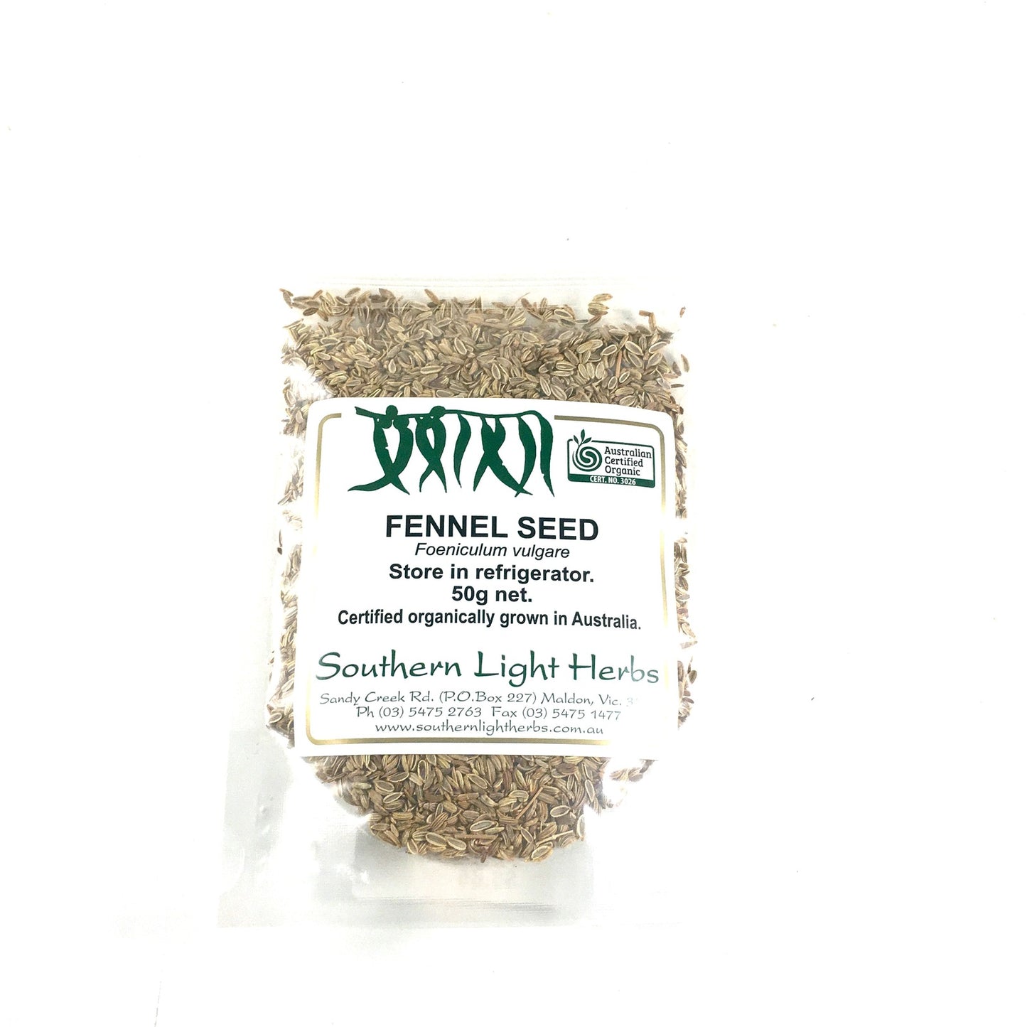 Southern Light Herbs Organic Fennel Seed 50g