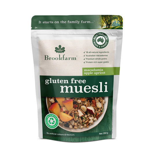Brookfarm Gluten Free Muesli Macadamia, Apple & Apricot 350g