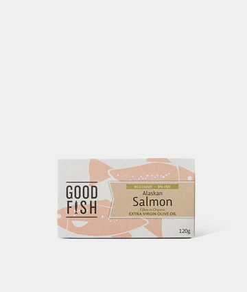 Good Fish Alaskan Salmon Fillets in Organic Extra Virgin Olive Oil 120g