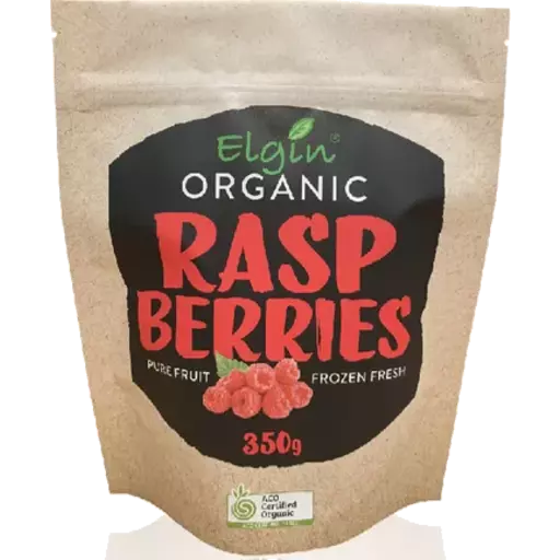 Elgin Organic Raspberries 350g