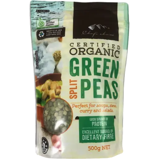 Chef's Choice Organic Green Split Peas 500g