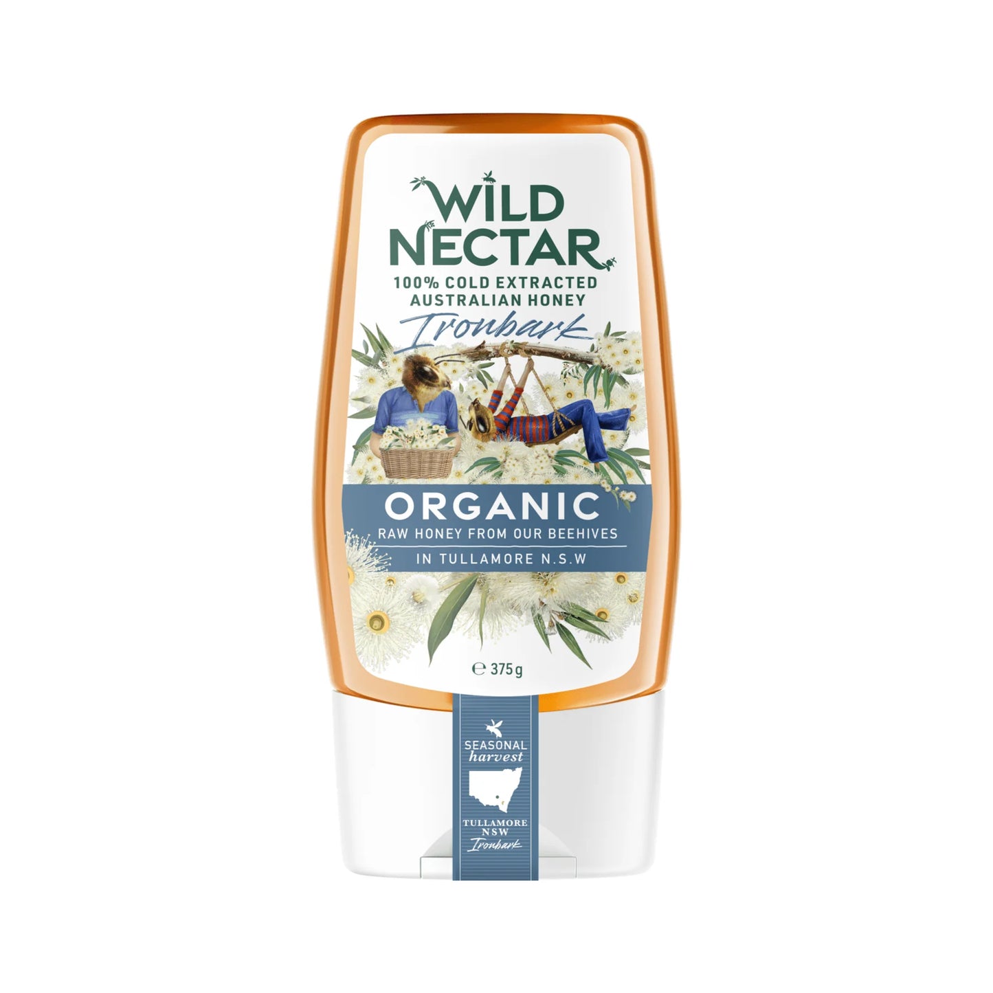Wild Nectar Organic Australian Ironbark Honey Squeeze 375g