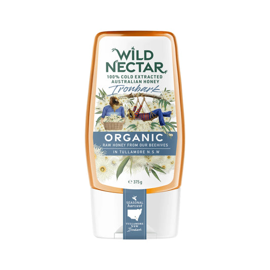 Wild Nectar Organic Australian Ironbark Honey Squeeze 375g