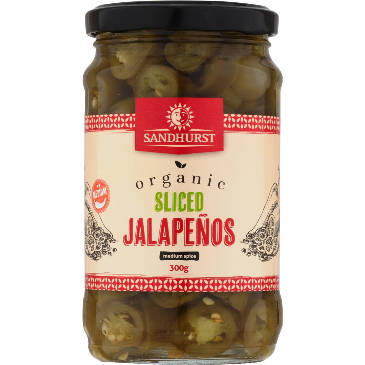 Sandhurst Organic Sliced Jalapenos 300g