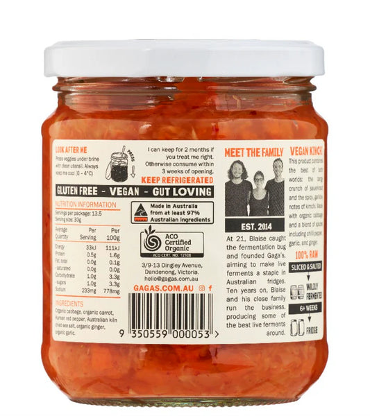 Gaga's Organic Powerkraut Kimchi 420g