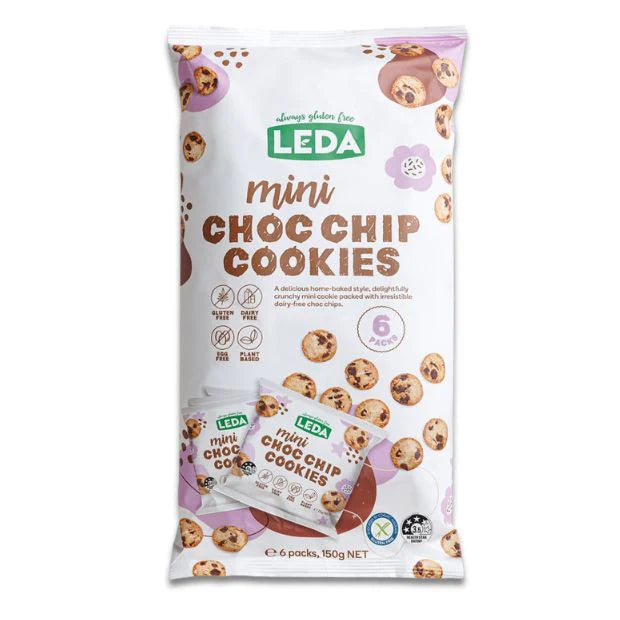 Leda Mini GF Cookies Choc Chip 6 Pack