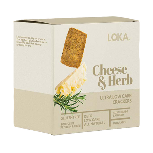 Loka Low Carb Cheese & Herb Crackers 120g