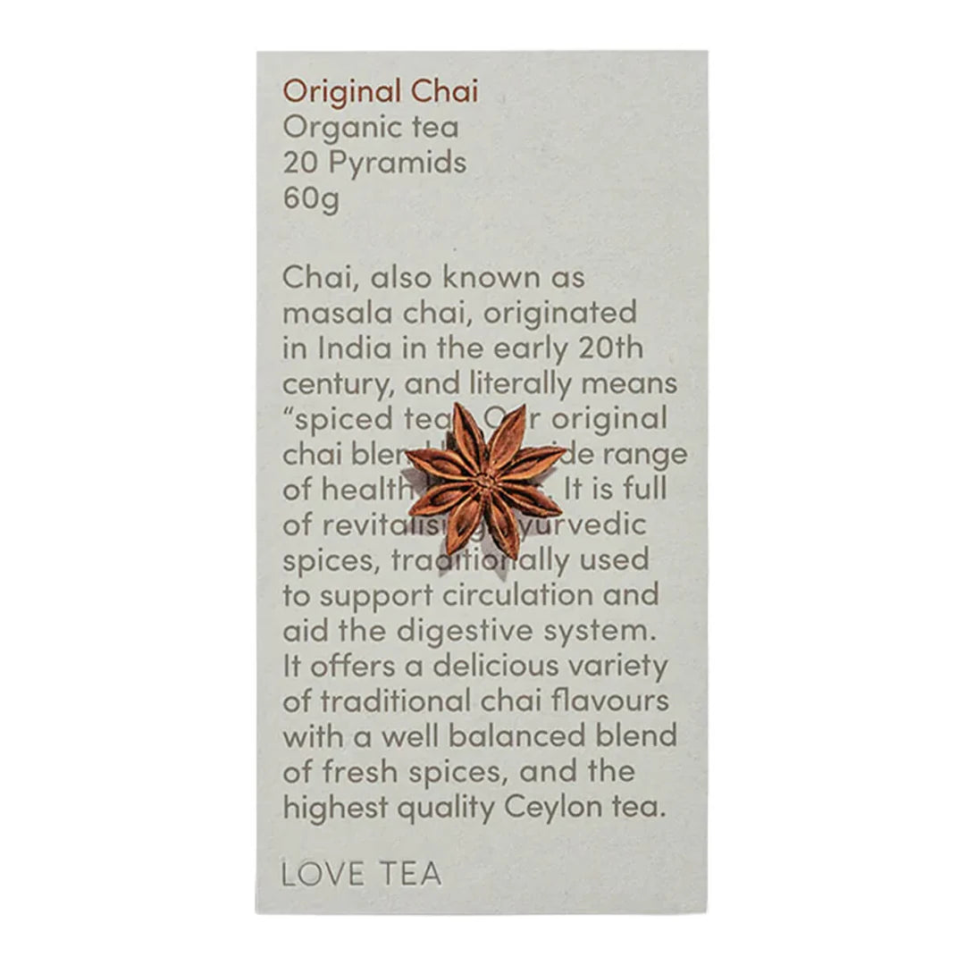 Love Tea Organic Chai 20 Pyramids