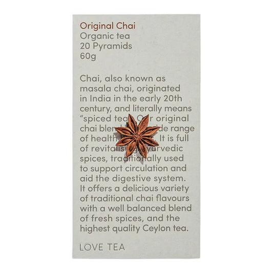 Love Tea Organic Chai 20 Pyramids