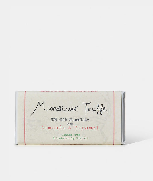 Monsieur Truffe 37% Milk Chocolate Almonds & Caramel 100g