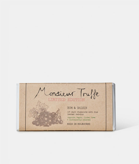 Monsieur Truffe 65% Dark Chocolate Rum & Raisin 90g