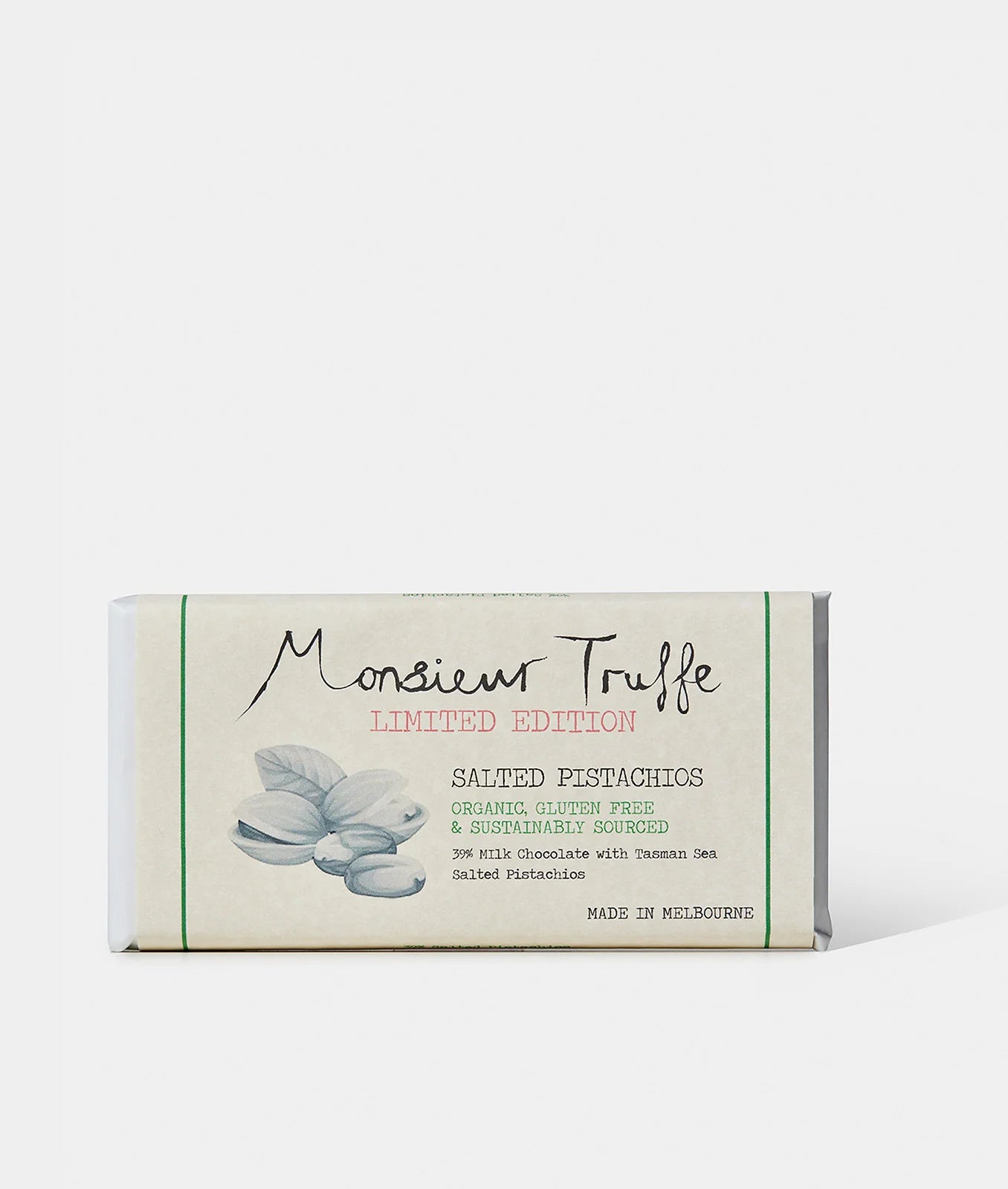 Monsieur Truffe 39% Milk Chocolate Salted Pistachios 100g