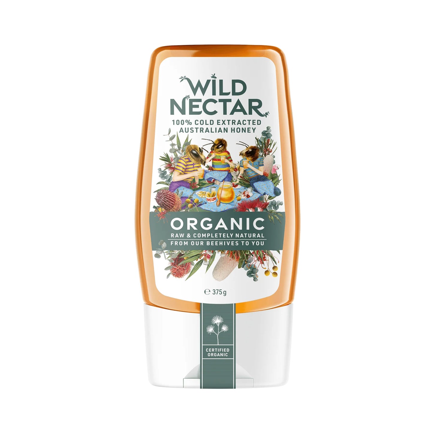 Wild Nectar Organic AUS Honey Squeeze 375g