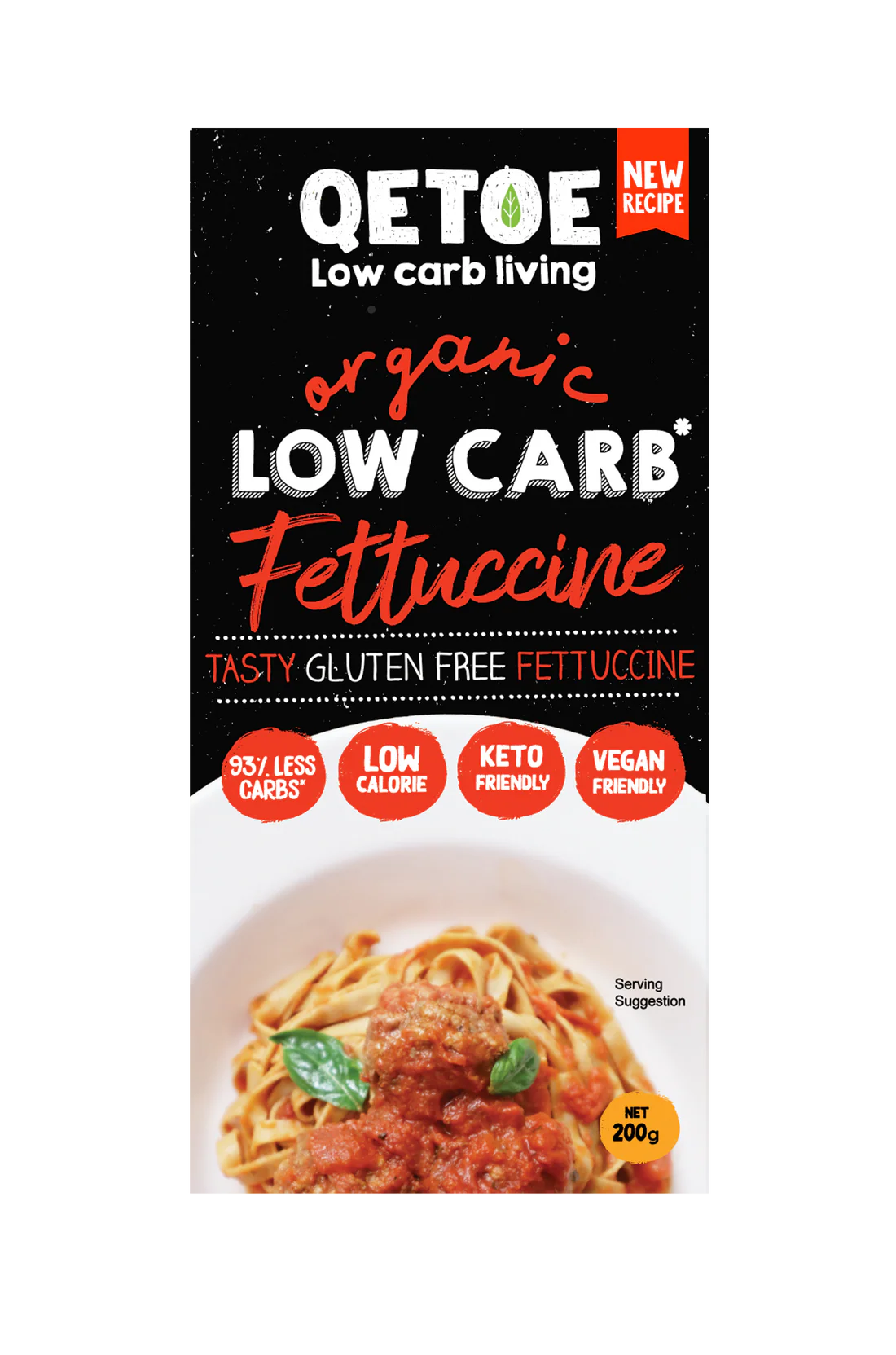 Qetoe Organic Gluten Free Low Carb Fettuccine 200g