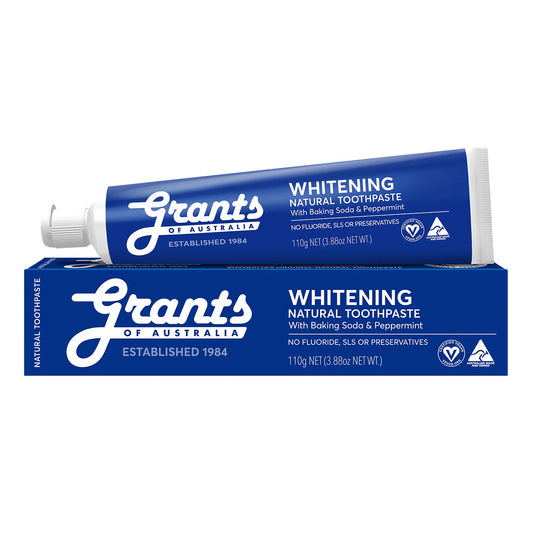Grants Whitening Natural Toothpaste with Peppermint Fluoride Free 110g