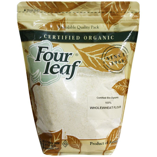 Four Leaf Organic 100% Wholewheat Flour 1kg